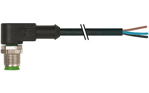Murrelektronik Signal Connectors M12 Male 90° A-cod. with cable PVC 3x0.34 BK ul/csa 20M