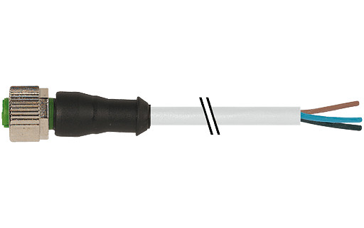 Murrelektronik Signal Connectors M12 Female 0° A-cod. with cable pur 5x0.34 GY ul/csa+drag CH. 20M