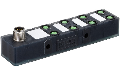 Murrelektronik M8 distribution boxes Exact8, 8XM8, 3 pole conn.M12 12 pole