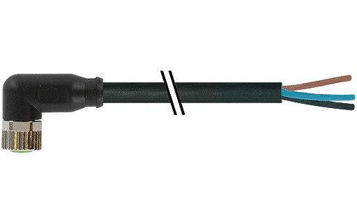 Murrelektronik Signal Connectors M8 Female 90° A-cod. with cable pur 4x0.25 BK ul/csa+drag CH. 2M