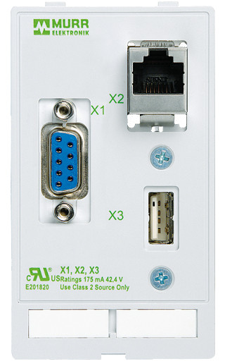 Murrelektronik front panel interface Modlink data insert 1×sub-D9 fem./sold. + 1×RJ45 + 1xusb fem./fem.