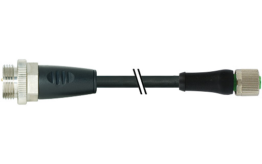 Murrelektronik Power Connectors 7/8" male 0° / M12 power female 0° L-cod. pur 5x1.5 BK 8M