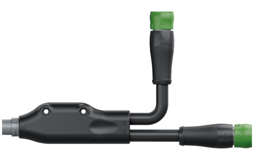 Murrelektronik Power Connectors H-Coupler MQ15 male - fem. 0° / fem. 90° 48V DC pur 6x2.5 BK 2M / 1M