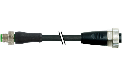 Murrelektronik Power Connectors M12 Power L-coded male 0° / 7/8" female 0° pur 5x1.5 BK 14M