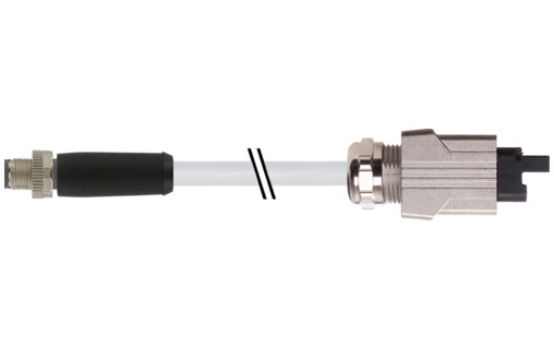 Murrelektronik Power Connectors M12 Power L-coded male 0° / push pull power 0° pur 5x2.5 GY 1,6M