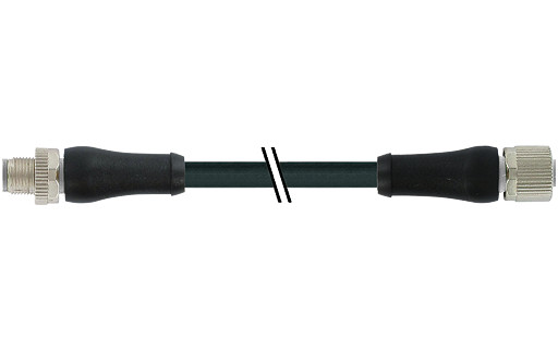 Murrelektronik Power Connectors M12 Power male 0° / female 0° L-cod. pur 5x1.5 BK 3.9M