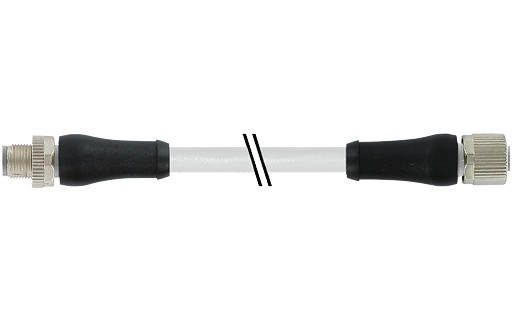 Murrelektronik Power Connectors M12 Power male 0° / female 0° L-cod. pur 5x1.5 GY 50M