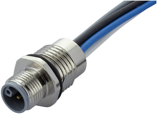 Murrelektronik Power Connectors M12 Power male recept. L-cod. front pur-wires 5x1.5 2M