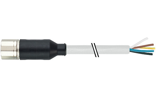 Murrelektronik Power Connectors M23 Female 0° with cable pur 16x0.34+3x0.75 GY drag CH. 7M