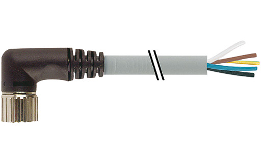 Murrelektronik Power Connectors M23 Female 90° with cable pur 8x0.5+3x1.0 GY 35M