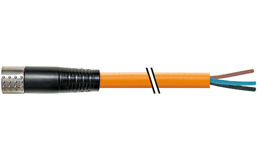 Murrelektronik Power Connectors MQ15 Female 0° with cable shielded 600V ac type 3 pur 4x2.5 or 6M