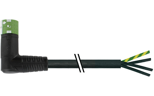 Murrelektronik Power Connectors MQ15 Female 270° with cable 600V ac type 3 pur 4x2.5 BK 20M
