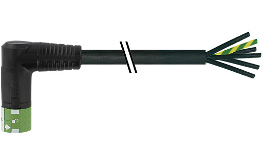 Murrelektronik Power Connectors MQ15 Female 270° with cable pur 6x2.5 BK ul/csa+drag CH. 2M