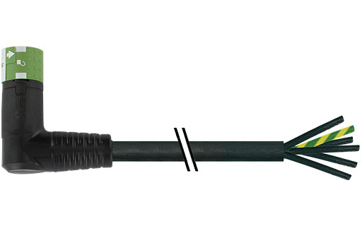 Murrelektronik Power Connectors MQ15 Female 90° with cable pur 6x2.5 BK ul/csa+drag CH. 5M
