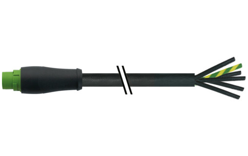 Murrelektronik Power Connectors MQ15 Male 90° / MQ15 female 90° 600V ac type 3 pur 6x2.5 BK 6.2M