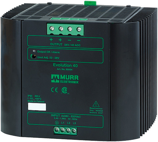 Murrelektronik power supply prim.switch mode Evolution Power supply 3-phase, in: 360-520vac out: 22-28V/40adc