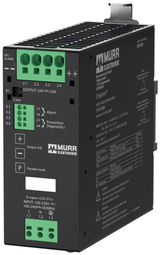 Murrelektronik power supply prim.switch mode Power Supply emparro20-advanced-3F in: 3x350 - 500vac; out: 24V/20adc