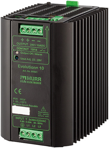 Murrelektronik power supply prim.switch mode Evolution+ Power supply 3-phase, in: 360-520vac out: 22-28V/10adc