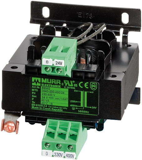 Murrelektronik transformators MTS 1-phase safety transformer P: 40va in: 230/400vac out: 24vac