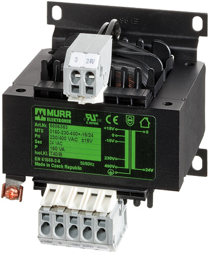Murrelektronik transformators MTS 1PH safety transformer P: 250va in: 230/400vac ± 15vac out: 24vac