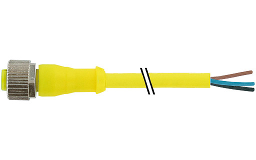 Murrelektronik Signal Connectors M12 Female 0° A-cod. with cable aida pur 5x0.34 ye 35M