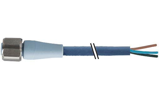 Murrelektronik Signal Connectors M12 Female 0° A-cod. with cable F&B pro tpe-S 3x0.34 bu 25M