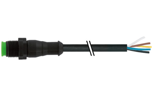 Murrelektronik Signal Connectors M12 Female 0° A-cod. with cable lite PVC 12x0.25 GY ul/csa 10M