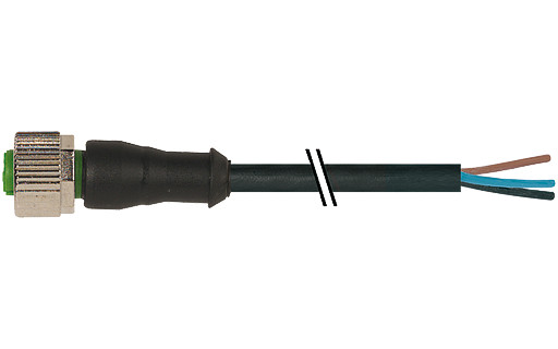 Murrelektronik Signal Connectors M12 Female 0° A-cod. with cable radox em 104 5x0.5 BK 20M