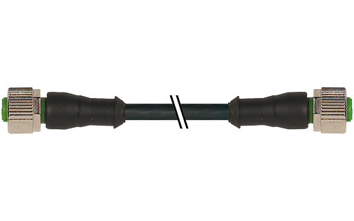 Murrelektronik Signal Connectors M12 Female 0° / M12 female 0° A-cod. pur 12x0.14 BK 5M