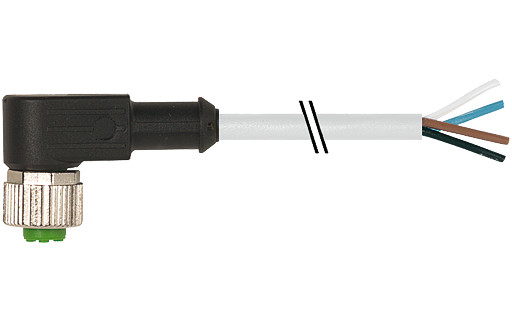 Murrelektronik Signal Connectors M12 Female 90° A-cod. with cable pur 4x0.34 GY 35.0M