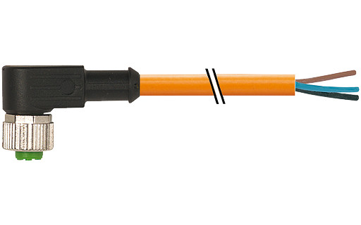 Murrelektronik Signal Connectors M12 Female 90° A-cod. with cable pur 4x0.34 or +robot+drag CH. 3M