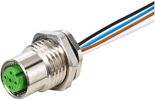 Murrelektronik Signal Connectors M12 Female recept. A-cod. rear PP-wires 5x0.34 2M
