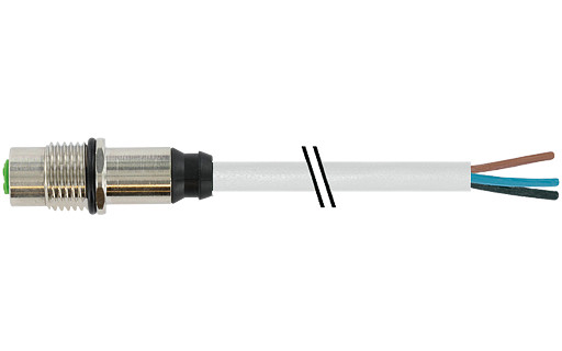 Murrelektronik Signal Connectors M12 Female recept. A-cod. rear pur 12x0.25 GY 5M