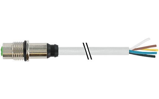 Murrelektronik Signal Connectors M12 Female recept. A-cod. rear PVC 5x0.34 GY 5M pu = 20