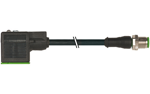 Murrelektronik Signal Connectors M12 Male 0° A-cod. / msud valve plug A-18MM pur 3x0.5 BK 8M