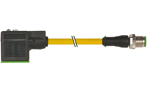 Murrelektronik Signal Connectors M12 Male 0° A-cod. / msud valve plug A-18MM pur 3x0.75 ye 5.5M