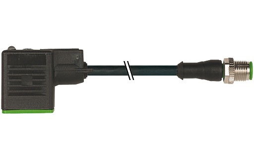Murrelektronik Signal Connectors M12 Male 0° A-cod. / msud valve plug bi-11MM pur 3x0.5 BK 4M