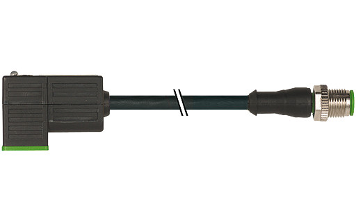 Murrelektronik Signal Connectors M12 Male 0° A-cod. / msud valve plug C-8MM pur 3x0.5 BK 4.5M