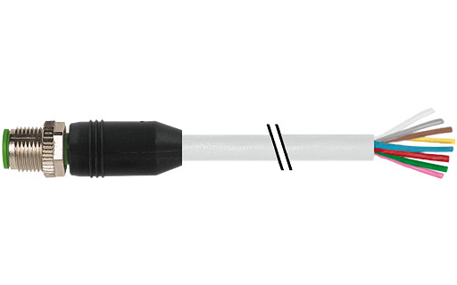 Murrelektronik Signal Connectors M12 Male 0° A-cod. with cable pur 8x0.25 GY 4M