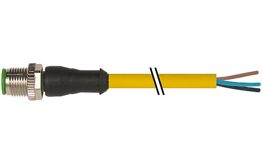 Murrelektronik Signal Connectors M12 Male 0° A-cod. with cable PVC-ob ge 3x0,34(VL)D:4,9 8.0M
