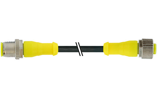 Murrelektronik Signal Connectors M12 Male 0° / M12 female 0° A-cod. aida pur 4x0.34 BK 10M