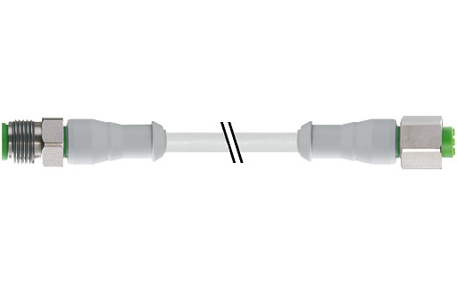 Murrelektronik Signal Connectors M12 Male 0° / M12 female 0° A-cod. F & B PVC 4x0.34 GY 17M