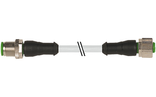 Murrelektronik Signal Connectors M12 Male 0° / M12 female 0° A-cod. pur 3x0.34 GY ul/csa+drag CH. 3M