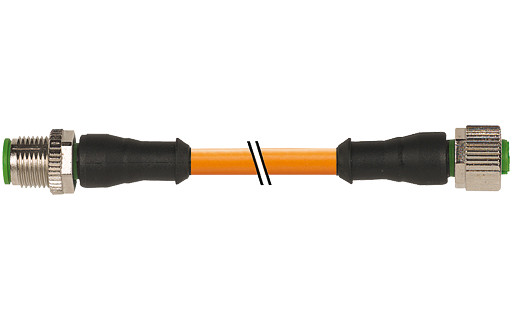 Murrelektronik Signal Connectors M12 Male 0° / M12 female 0° A-cod. pur 4x0.34 or 7M