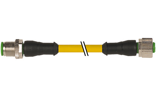 Murrelektronik Signal Connectors M12 Male 0° / M12 female 0° A-cod. pur 5x0.34 ye 1.1M
