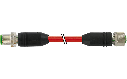Murrelektronik Signal Connectors M12 Male 0° / M12 female 0° A-cod. pur 8x0.25 RD 0.8M