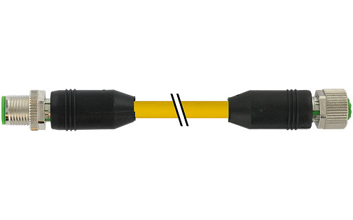 Murrelektronik Signal Connectors M12 Male 0° / M12 female 0° A-cod. pur 8x0.25 ye 0.8M