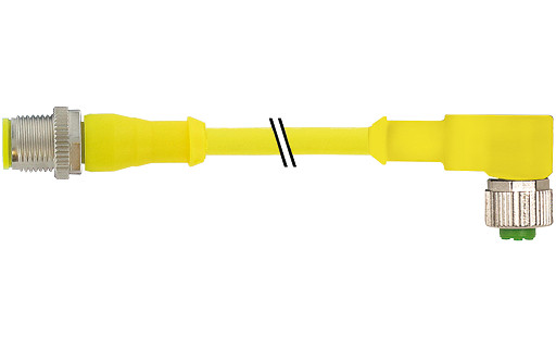 Murrelektronik Signal Connectors M12 Male 0° / M12 female 90° A-cod. aida pur 5x0.34 ye 3M