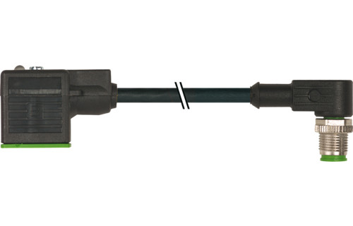 Murrelektronik Signal Connectors M12 Male 90° A-cod. / msud valve plug A-18MM pur 3x0.5 BK 0,6M