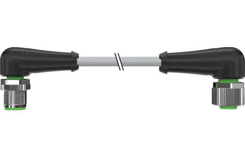 Murrelektronik Signal Connectors M12 Male 90° / M12 female 90° A-cod. pur 5x0.34 GY 1.4M